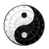 Yin Yang Schwarzweiss-Illustrations-Schablone Dartscheibe (vorne)