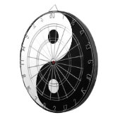 Yin Yang Schwarzweiss-Illustrations-Schablone Dartscheibe (Vorderseite rechts)