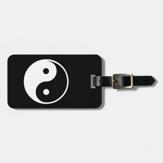 Yin Yang Schwarzweiss-Illustrations-Schablone Gepäckanhänger (Vorderseite horizontal)