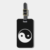Yin Yang Schwarzweiss-Illustrations-Schablone Gepäckanhänger (Vorderseite vertikal)