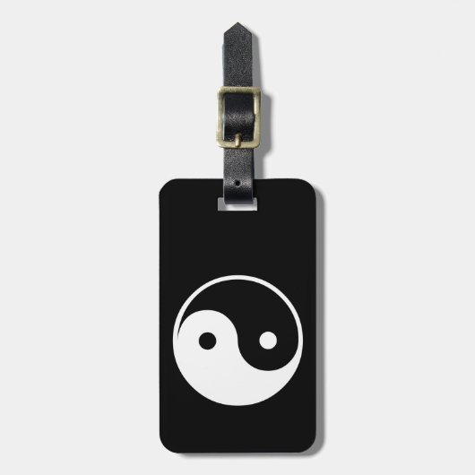 Yin Yang Schwarzweiss-Illustrations-Schablone Gepäckanhänger (Vorderseite vertikal)