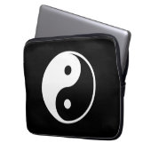 Yin Yang Schwarzweiss-Illustrations-Schablone Laptopschutzhülle (Vorderseite Links)