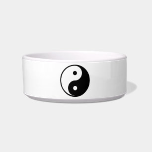 Yin Yang Schwarzweiss-Illustrations-Schablone Napf