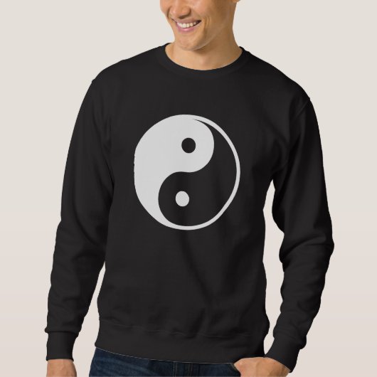 Yin Yang Schwarzweiss-Illustrations-Schablone Sweatshirt (Vorderseite)