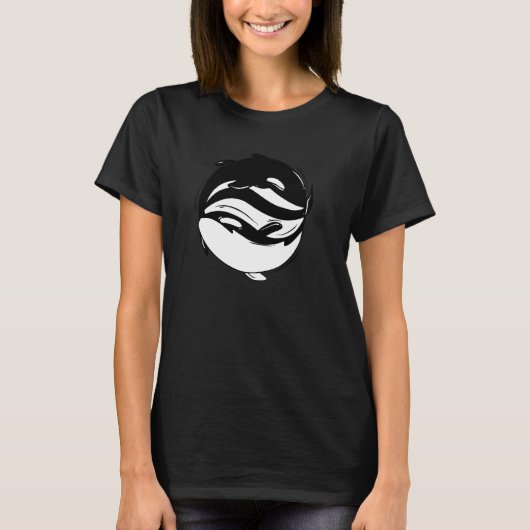 Yin Yang Schwertwal Orca Pul Kapuzenpullover T-Shirt (Vorderseite)