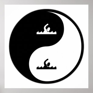 Yin Yang Schwimmen Poster