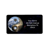 Yin Yang Sea Mountains mit Ihrem Monogramm Adressaufkleber (Vorne)