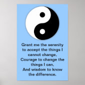 Yin Yang Serenity Gebet Poster (Vorne)