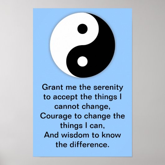 Yin Yang Serenity Gebet Poster (Vorne)