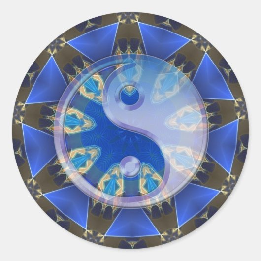 Yin Yang Serpent Circle Mandala Sticker (Vorderseite)