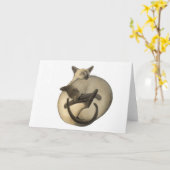 Yin Yang Siamese Cats Card Karte (Gelbe Blume)