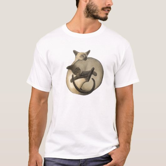 Yin Yang siamesische Katzen-T-Shirt T-Shirt (Vorderseite)