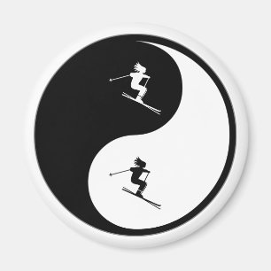 Yin Yang Ski fahren Magnet