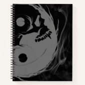 Yin-Yang Skull Spiral Sketchpad Invertiert Notizblock (Vorderseite)