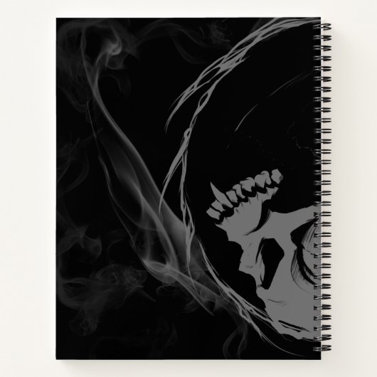 Yin-Yang Skull Spiral Sketchpad Invertiert Notizblock (Rückseite)
