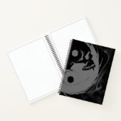 Yin-Yang Skull Spiral Sketchpad Invertiert Notizblock (Innenseite)