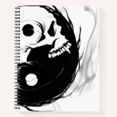 Yin-Yang Skull Spiral Sketchpad Notizblock (Vorderseite)