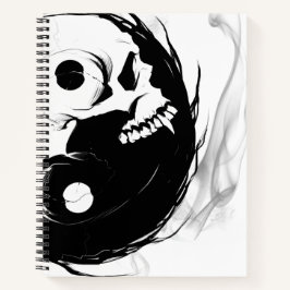 Yin-Yang Skull Spiral Sketchpad Notizblock