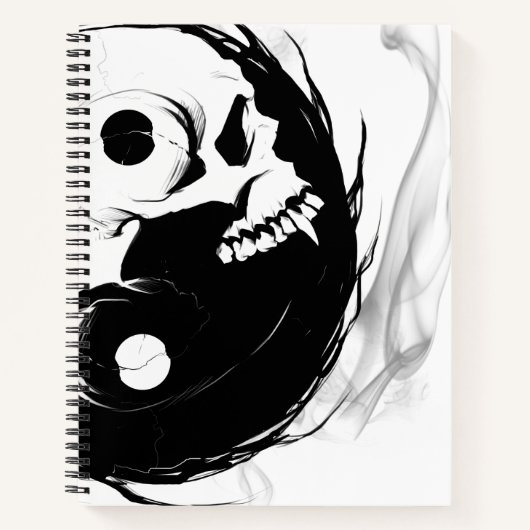 Yin-Yang Skull Spiral Sketchpad Notizblock (Vorderseite)