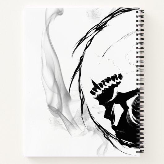 Yin-Yang Skull Spiral Sketchpad Notizblock (Rückseite)