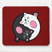 Yin Yang Sleeping Cats In Black And White  Mousepad (Vorne)