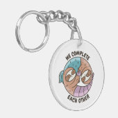 YIN YANG SLOTH PISCES SCORPIO ZODIAC SIGNS SCHLÜSSELANHÄNGER (Vorderseite links)