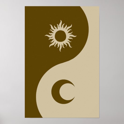 Yin-Yang-Sonne und Mond Poster (Vorne)