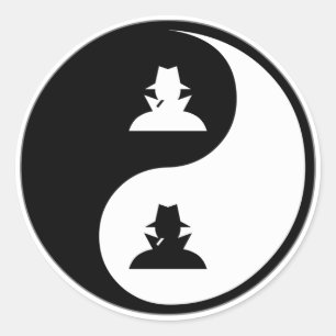 Yin Yang Spionage Runder Aufkleber