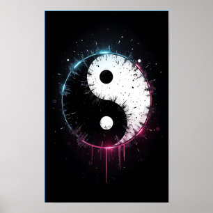 Yin Yang Splash Art Poster Druck - Zen Dekor