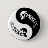 Yin Yang Stammes- Schädel Button (Vorderseite)