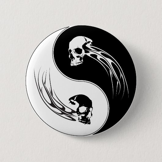 Yin Yang Stammes- Schädel Button (Vorderseite)