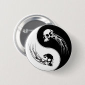 Yin Yang Stammes- Schädel Button (Vorne & Hinten)