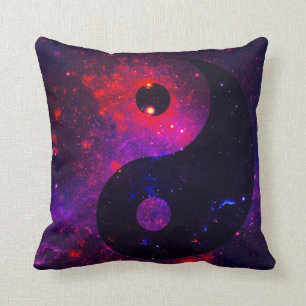 Yin Yang Stardust Blue Lila Red Kissen