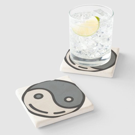 Yin-Yang Steinuntersetzer (Seitenansicht)