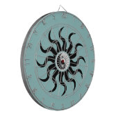 Yin-Yang Sun-Black/White on Blue Dartscheibe (Vorderseite Links)