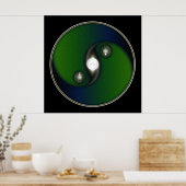 Yin Yang Sun Green Blue Poster (Küche)