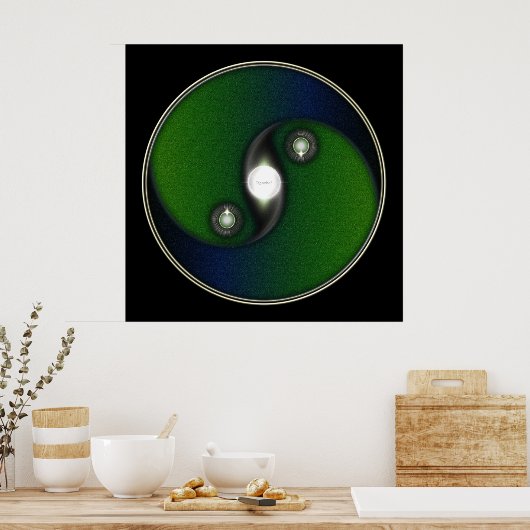 Yin Yang Sun Green Blue Poster (Küche)