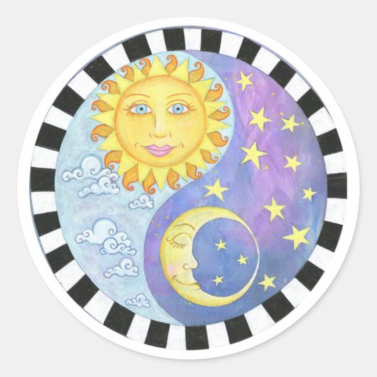 Yin Yang Sun/Moon Sticker (Vorderseite)