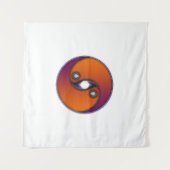 Yin Yang Sun Orange Violet Wandteppich (Vorderseite (Horizontal))