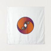 Yin Yang Sun Orange Violet Wandteppich (Vorderseite)