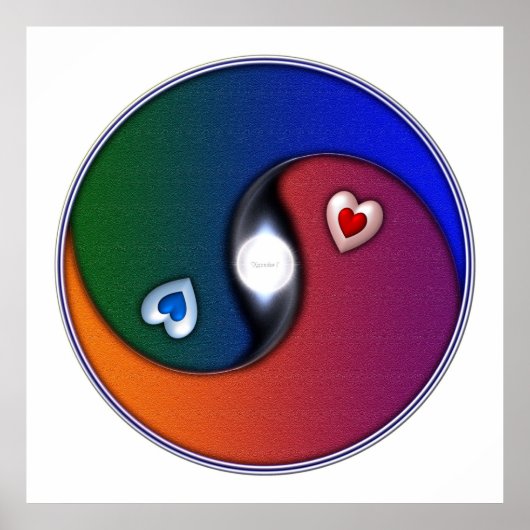 Yin Yang Sun Valentine Liebe Poster (Vorne)