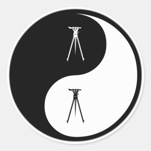 Yin Yang Surveying Runder Aufkleber (Vorderseite)