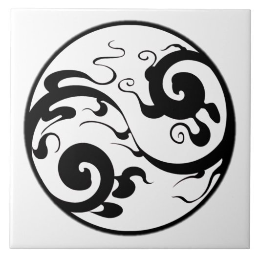 Yin Yang Swirl-Kachel Fliese (Vorderseite)