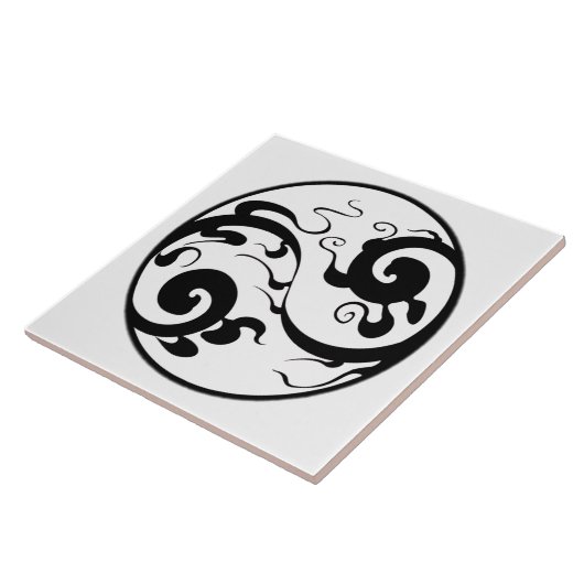 Yin Yang Swirl-Kachel Fliese (Seite)