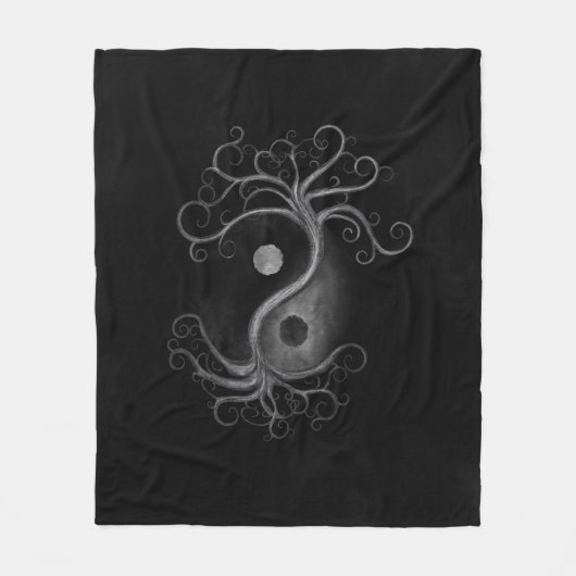 Yin Yang Swirl Tree Fleecedecke (Vorderseite)