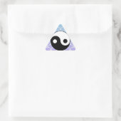 Yin Yang Symbol auf Wave Background Dreieckiger Aufkleber (Tasche)
