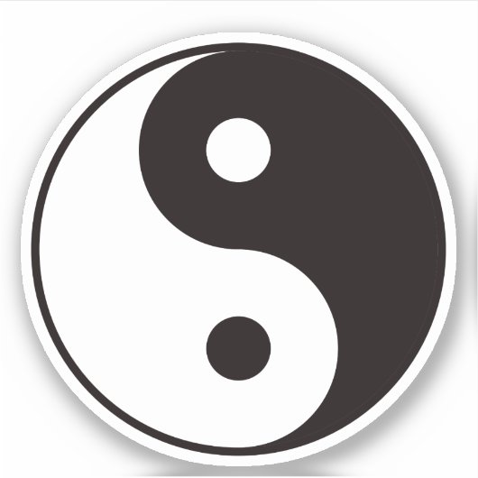 Yin-Yang-Symbol Aufkleber (Vorderseite)