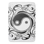 Yin & Yang Symbol Black and White Tattoo Style Badematte (Vorderseite Vertikal)