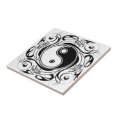 Yin & Yang Symbol Black and White Tattoo Style Fliese (Seite)