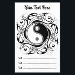 Yin & Yang Symbol Black and White Tattoo Style Flyer<br><div class="desc">Decorative Ying Yang Symbol Psychedelic Black and White Tattoo Style Art Design. Originally created with Hi Quality Vector Graphic Art Copyright BluedakArt TheChameleonArt.</div>